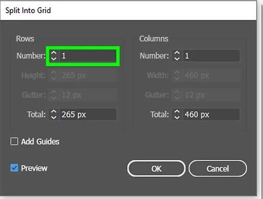 تعداد سطر و ستون - نحوه ایجاد جدول در Adobe Illustrator