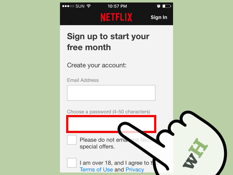 رمز ورود 1 - نحوه ثبت نام در Netflix از طریق برنامه Netflix در موبایل