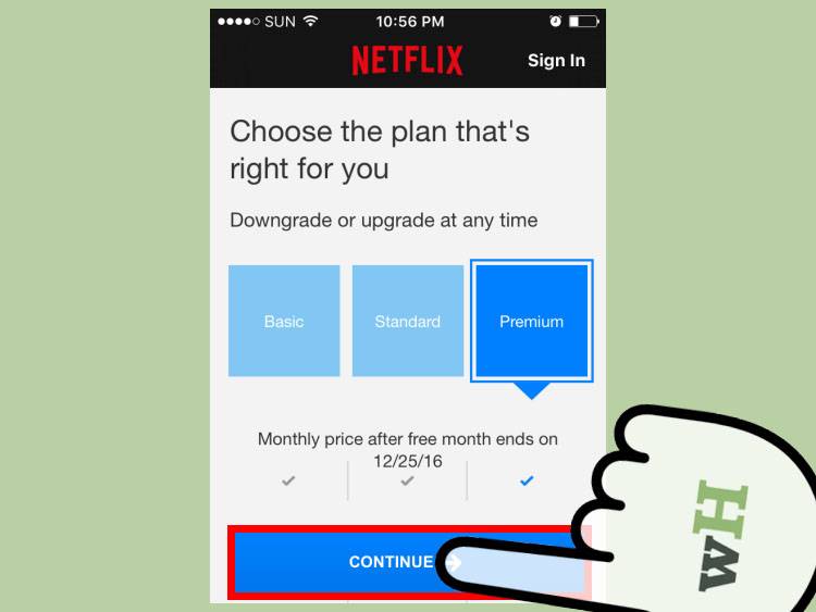 Continue 5 - نحوه ثبت نام در Netflix از طریق برنامه Netflix در موبایل