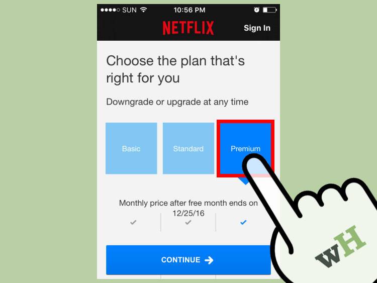 Premium 1 - نحوه ثبت نام در Netflix از طریق برنامه Netflix در موبایل