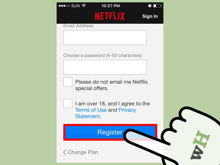 Register 1 - نحوه ثبت نام در Netflix از طریق برنامه Netflix در موبایل